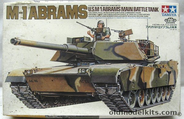 Tamiya 1/35 M-1 Abrams Tank - Early Version, 35124-1500 plastic model kit